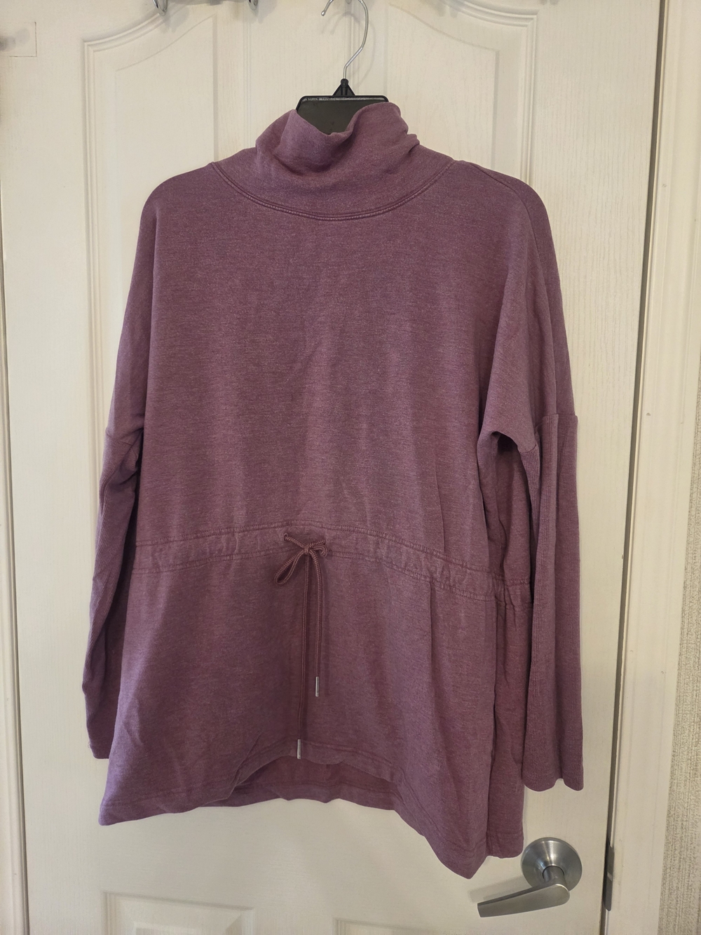 Athleta Mauve Turtleneck Drawstring Pullover